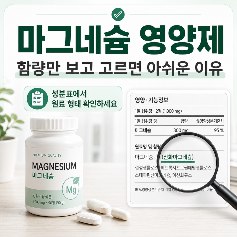 마그네슘 영양제 효능과 고르는 법, 함량보다 종류부터 보세요