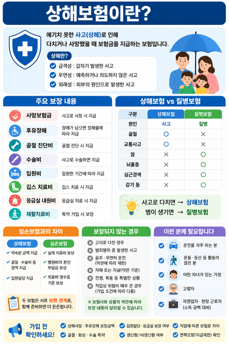 상해보험이란? 실손보험과의 차이