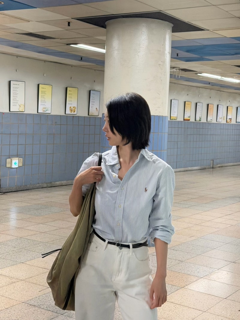 폴로 랄프로렌 남성 매장 스트라이프 블루 셔츠 여자 사이즈 구매 팁