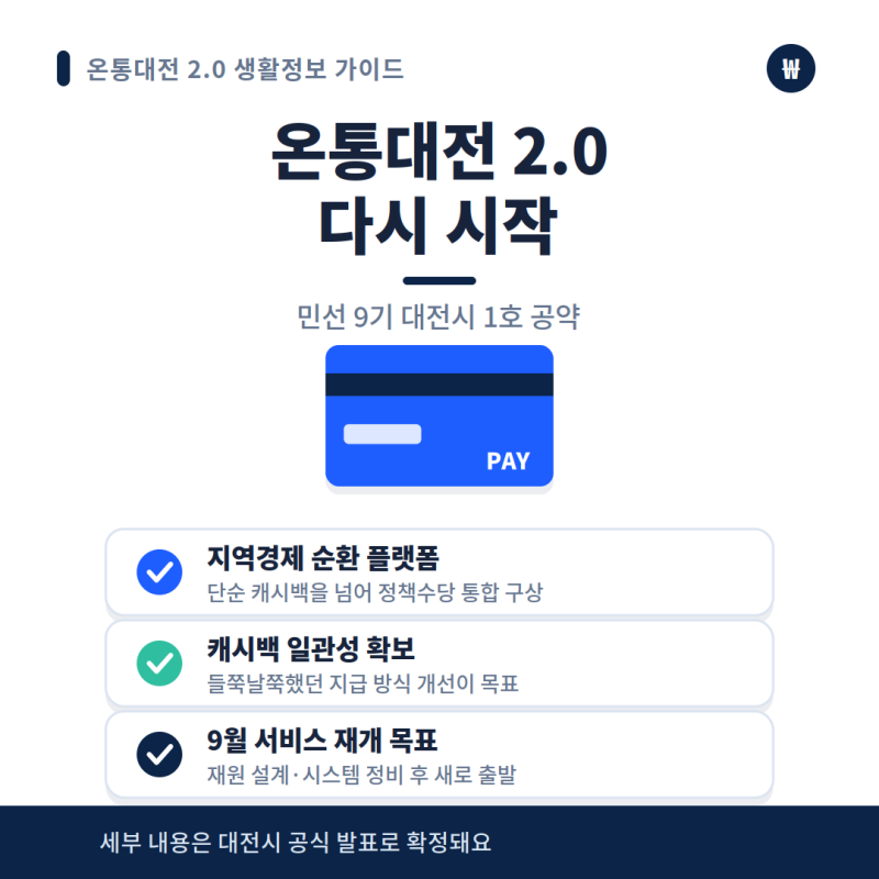온통대전 2.0 신청, 허태정 시장 공약으로 다시 확인해야 할 대전 지역화폐