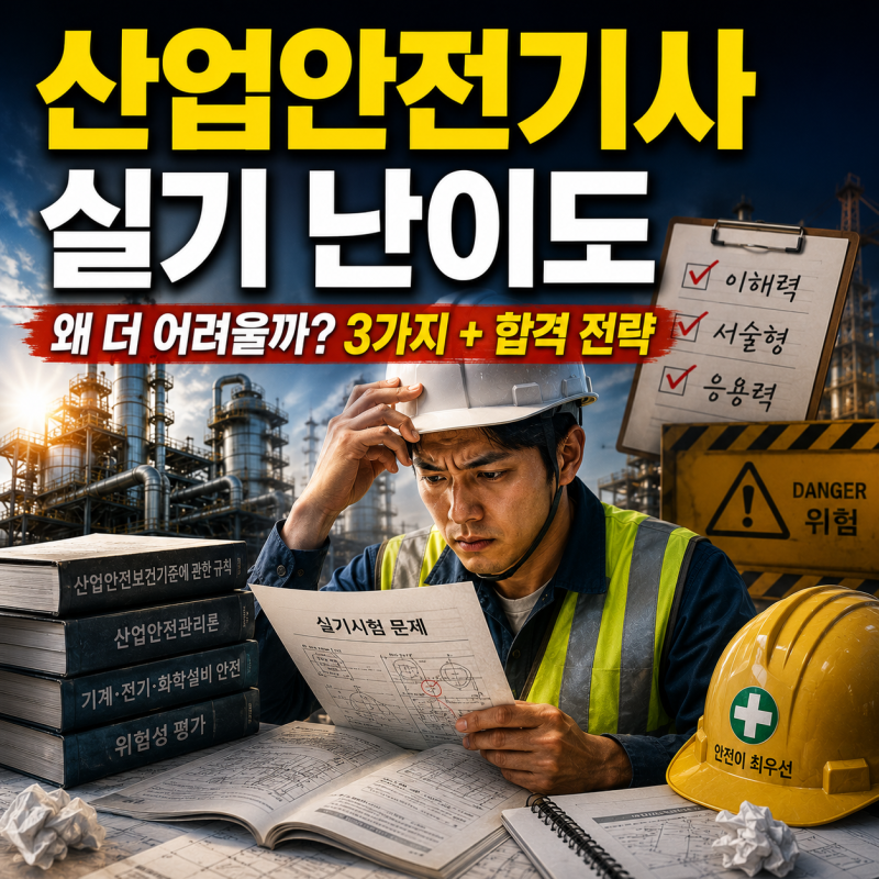 산업안전기사 실기 난이도, 필기보다 어려운 이유 3가지와 합격 전략
