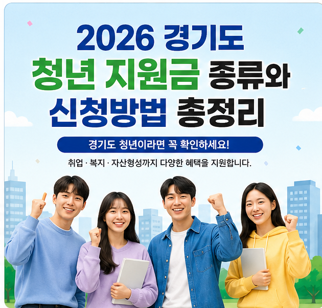 2026 경기도 청년 지원금 종류와 신청방법 총정리