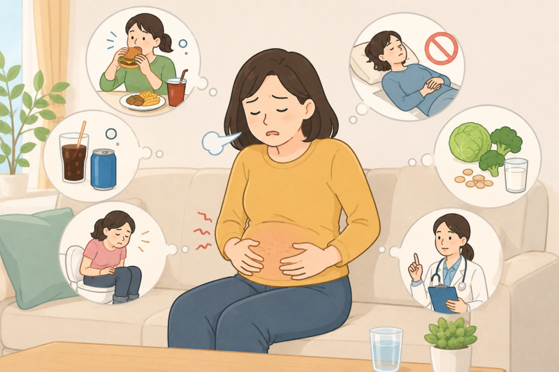 배에 가스 찼을때 빼는법 도움되는 자세 있을까?