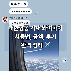 대한항공 비행기 기내와이파이 사용법 ! 5분컷! 구매, 금액, 사용법 정리
