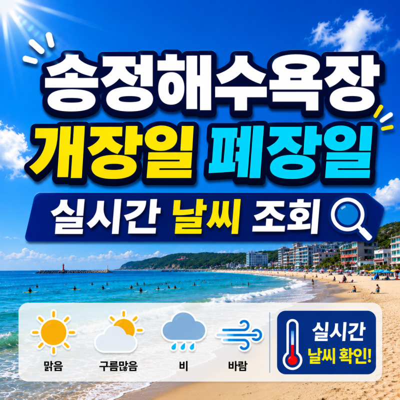 부산 송정해수욕장 개장일 폐장일 운영시간｜해운대구 실시간 해수욕장 날씨·장마·태풍 예....