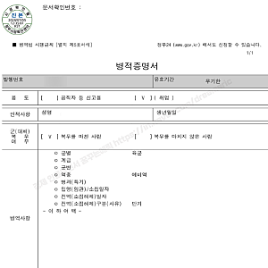 "병적증명서 뜻" 온라인 정부24에서 발급 받는방법