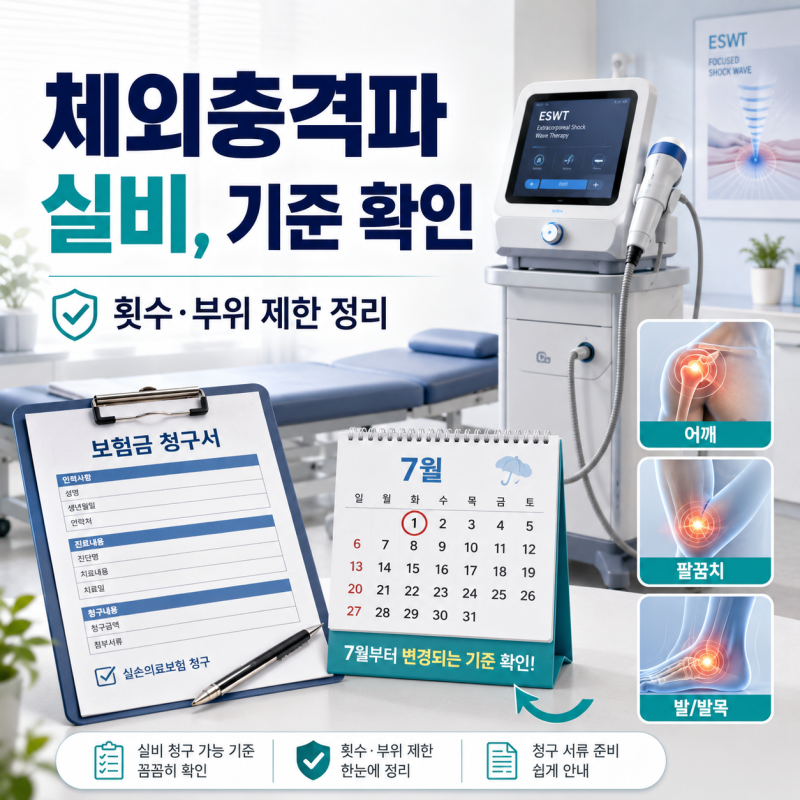 체외 충격파 실비 기준은 어떻게 바뀔까? 횟수와 부위 제한 정리