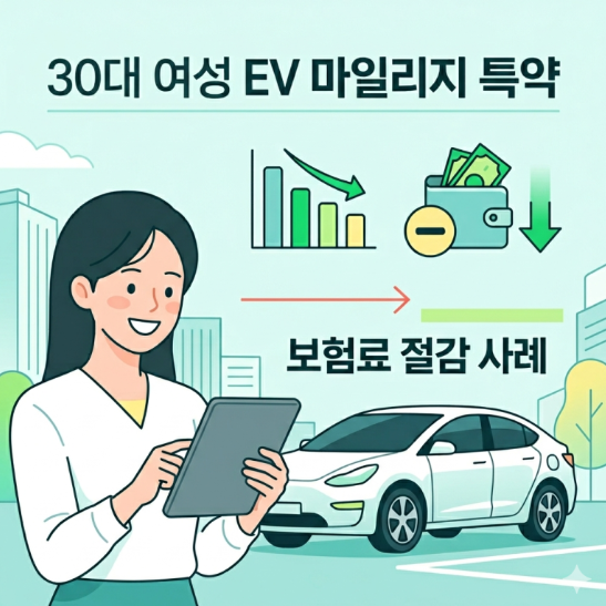30대 여성 전기차 마일리지 특약 할인율 적용 및 보험료 절감 사례 분석