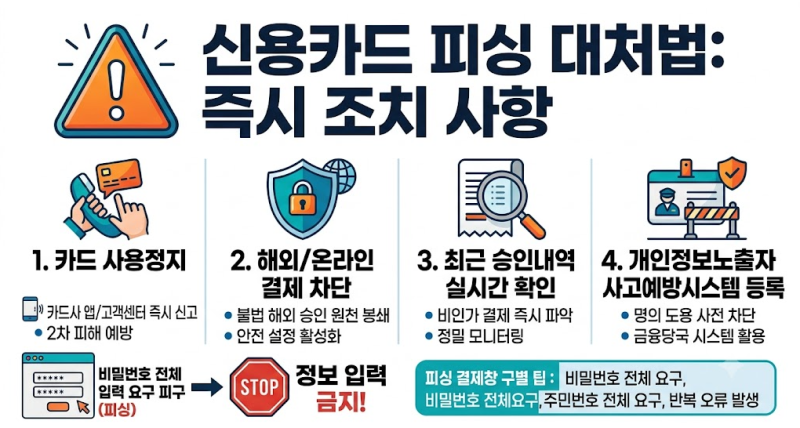 가짜 결제창 피싱 확인법과 개인정보 유출시 카드 정지 및 대처 순서