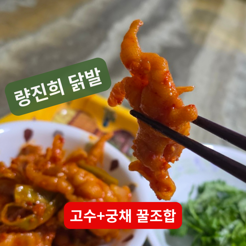 량진희 레몬무뼈닭발 냉채 솔직후기 고수 궁채 꿀조합 총알배송 드뎌 맛보다