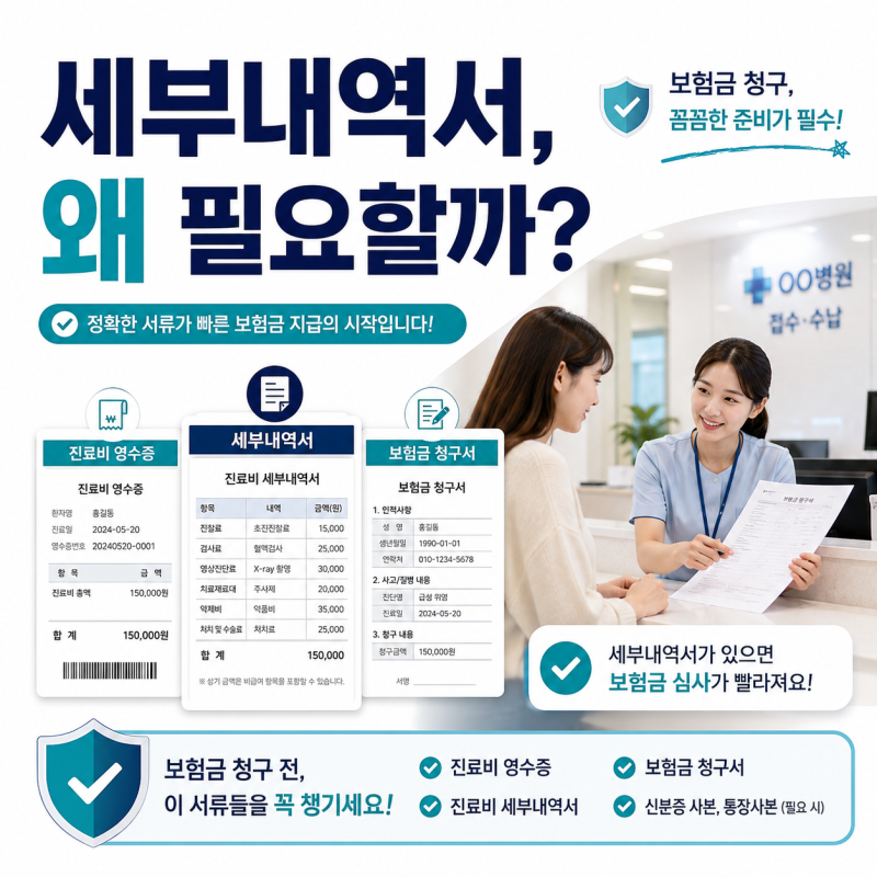 도수치료 세부내역서 왜 필요할까? 보험금 청구 서류 정리