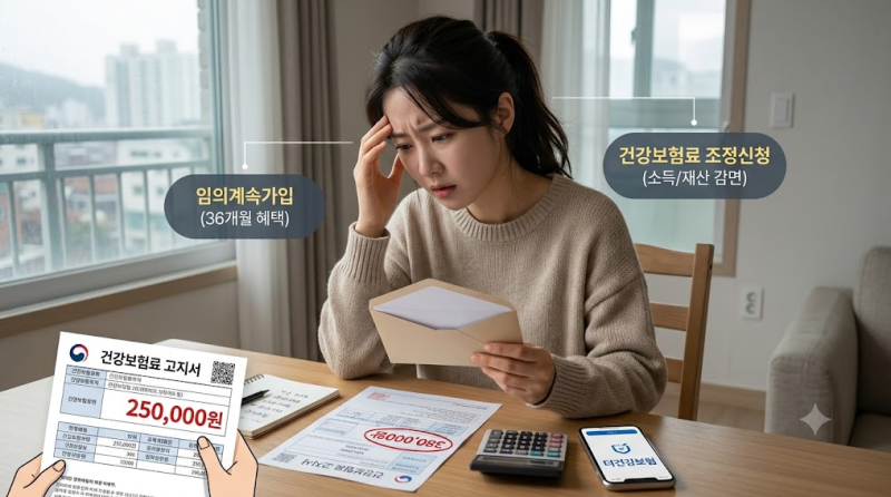 퇴사 후 건강보험료 조정신청 방법 서류 및 임의계속가입 조건 총정리