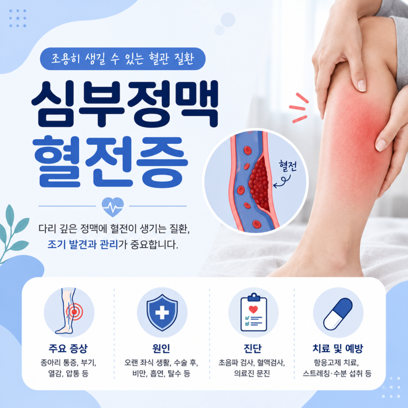다리부종 붓기 생긴다면 심부정맥 혈전증? 증상 원인 치료법