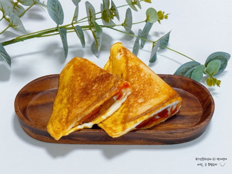 원팬 토스트 만들기 치즈 식빵 계란 토스트