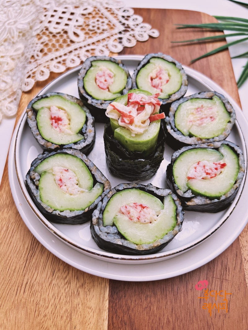 크래미 오이김밥 레시피 다이어트 김밥 만들기
