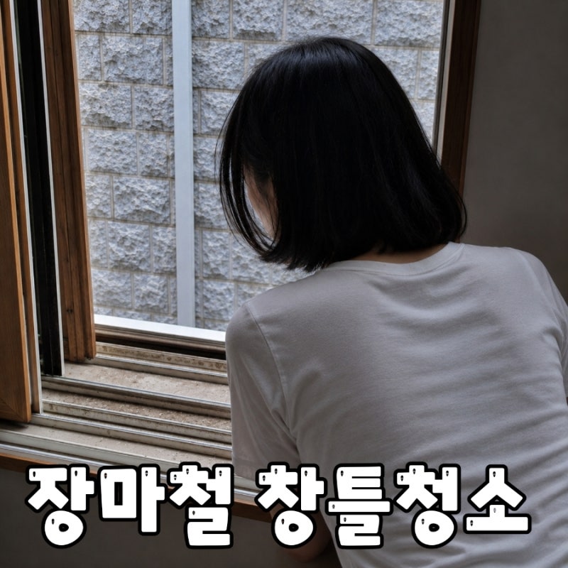 창문틀 청소 장마비로 새까매진 창틀 10분안에 다이소 청소 도구없이