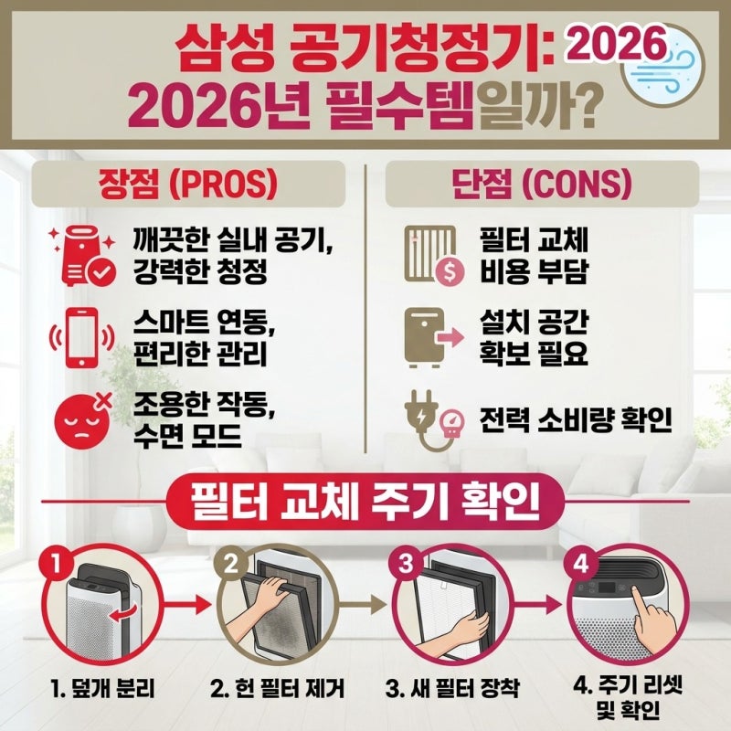 삼성 공기청정기 필터 교체 주기 놓치면 발생하는 일과 관리 팁