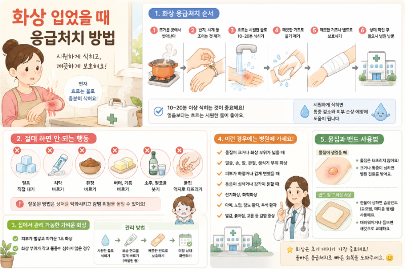 ★ 화상 입었을 때 응급처치, 물집 터뜨려도 될까?