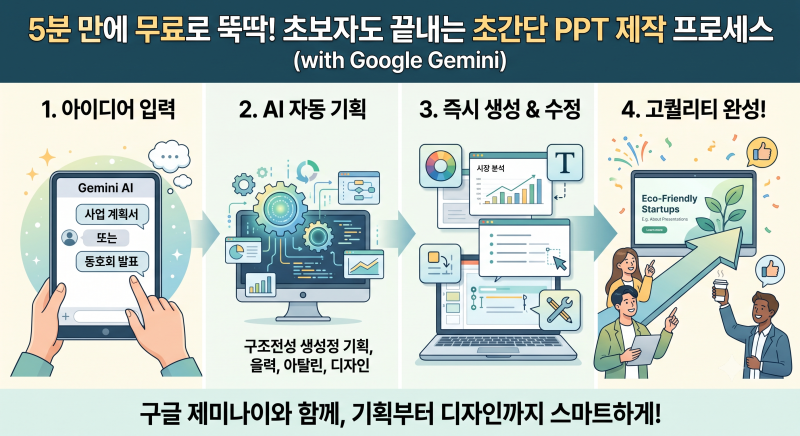 AI 꿀팁] 파워포인트 몰라도 오케이! 구글 제미나이로 5분 만에 PPT 만드는 방법