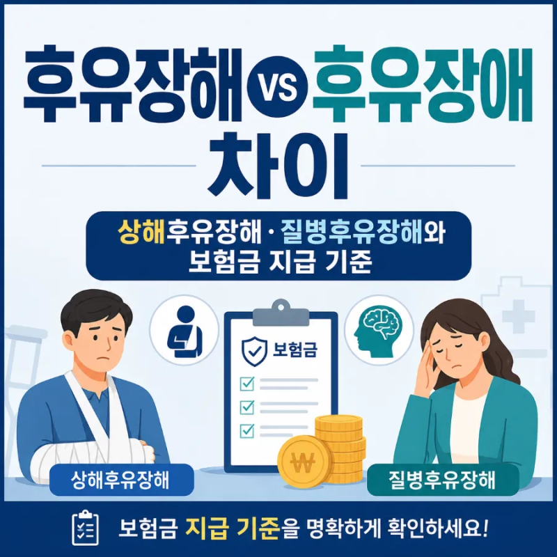 후유장해와 후유장애 차이｜상해후유장해·질병후유장해와 보험금 지급 기준