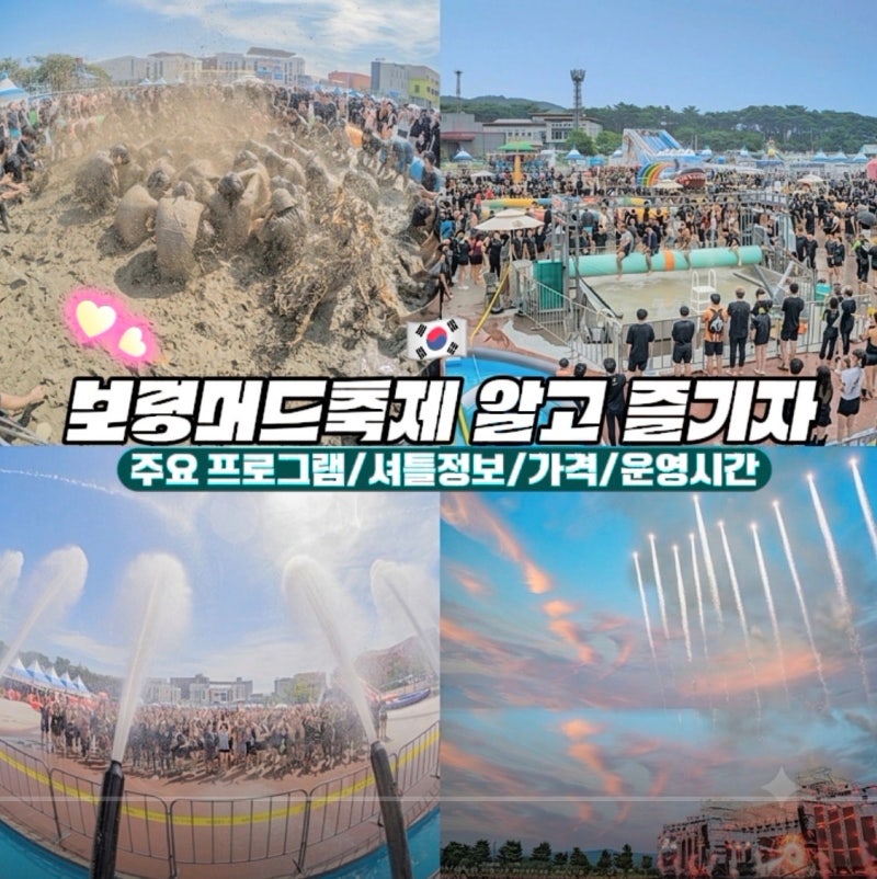 보령머드축제 후기, 대천해수욕장 프로그램 가격 셔틀까지 총정리