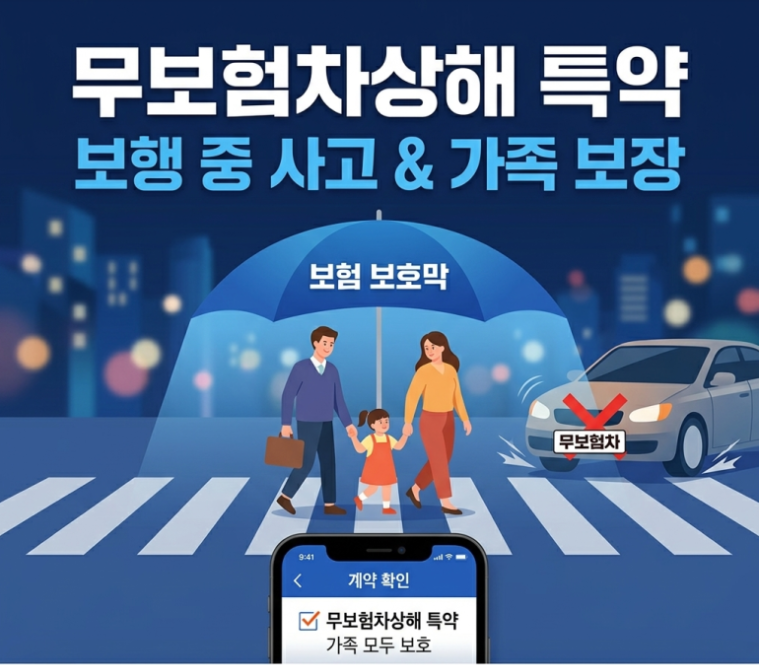 자동차보험 무보험차상해 특약, 보행 중 사고와 가족 보장 범위 확인하기