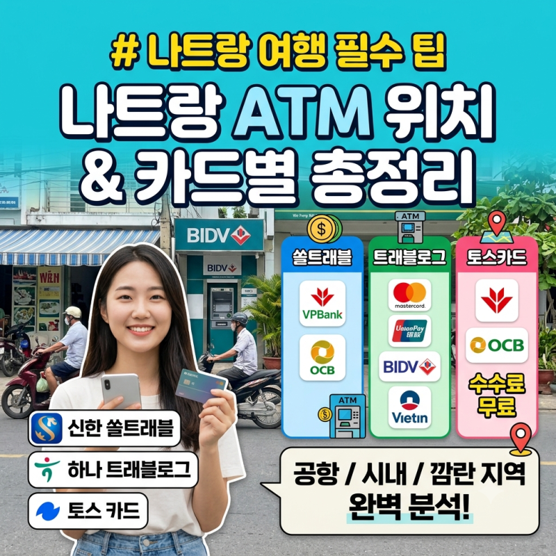 나트랑 ATM 위치 & 체크카드별 사용 가능 정리 (쏠트래블 / 트래블로그 / 토스카드)