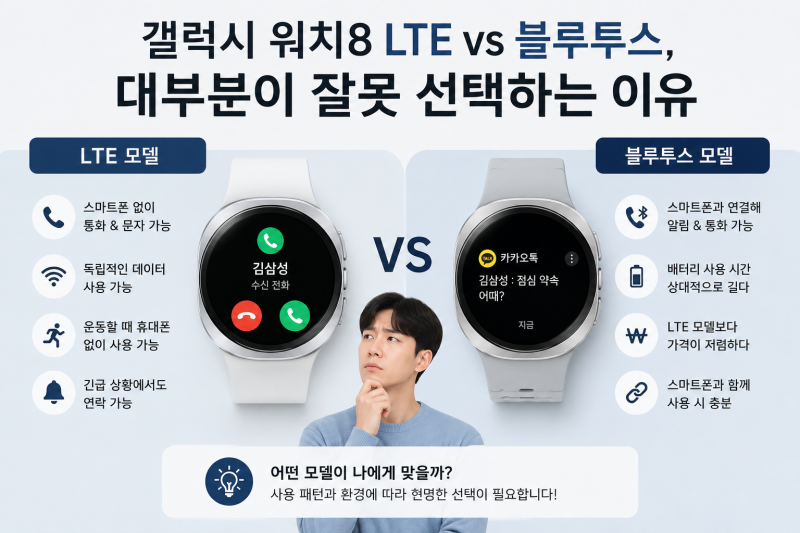 갤럭시 워치8 LTE vs 블루투스, 대부분이 잘못 선택하는 이유