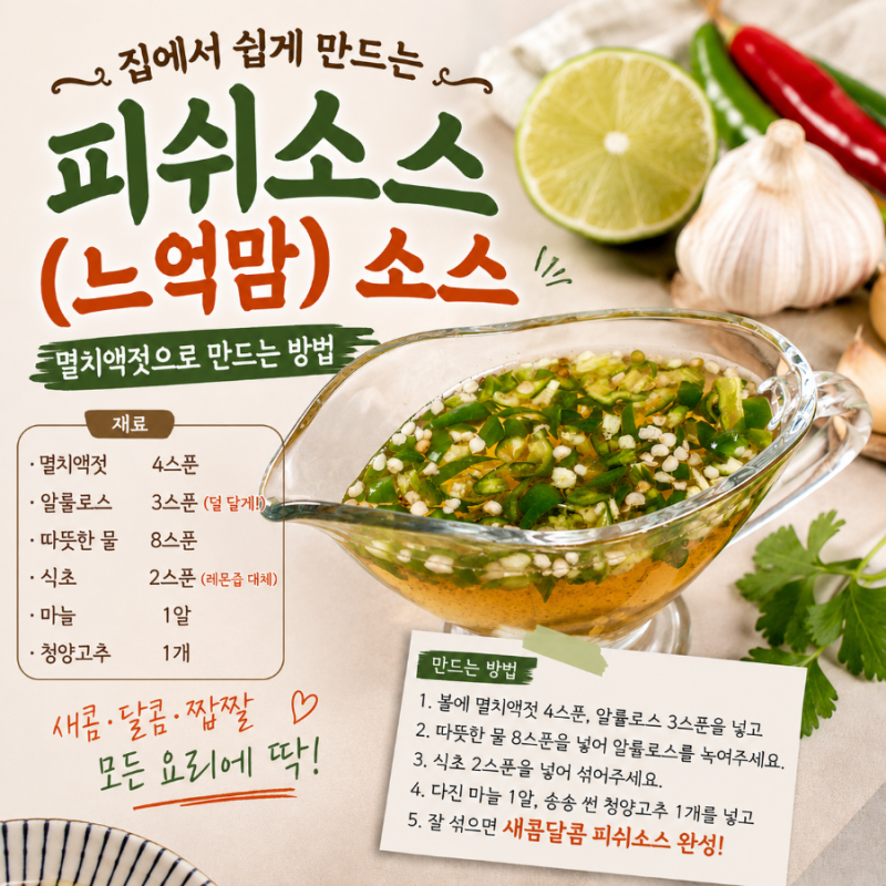 느억맘 레시피 멸치액젓으로 만드는 베트남 피쉬소스 분짜소스 만들기 후기