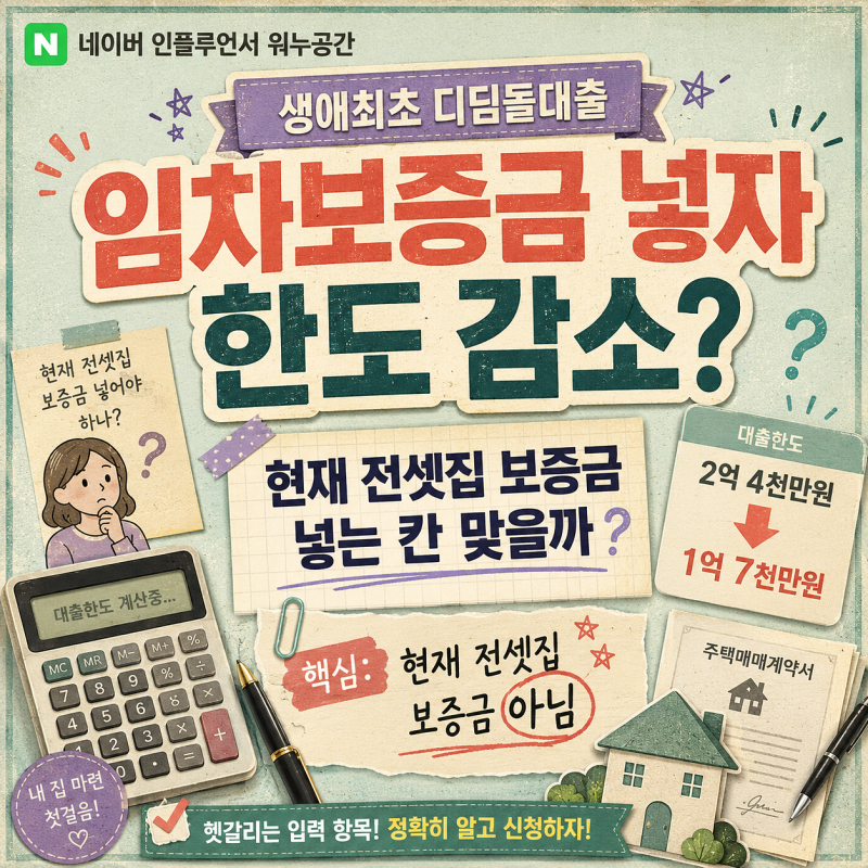 디딤돌대출 계산기 임차보증금, 현재 전셋집 보증금은 넣어야 할까