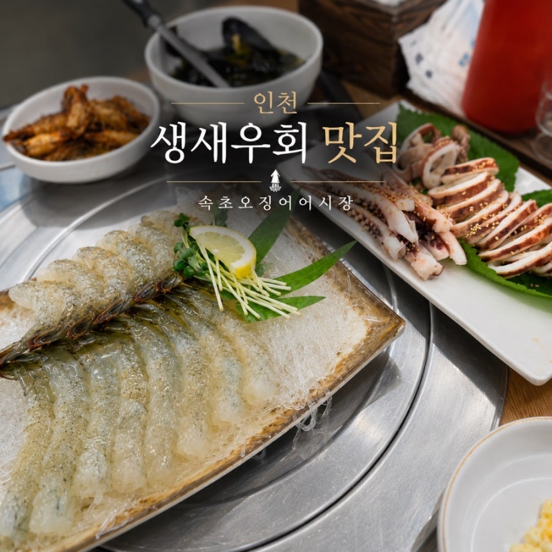 인천 굴포천역 생새우회맛집 속초오징어어시장 삼산점