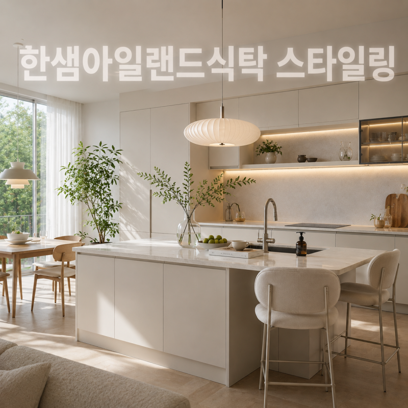 한샘이 제안하는 아일랜드 식탁 최신 스타일링