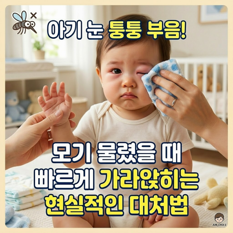 아기 눈 모기 물렸을 때 퉁퉁 부음 빠르게 가라앉히는 현실적인 대처법