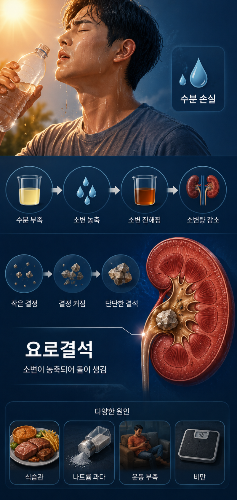 [요로결석 증상] 여름철 갑자기 옆구리가 아프다면? 원인·예방법 총정리