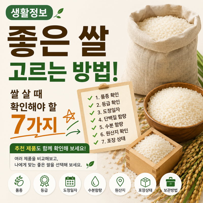 [생활정보] 좋은 쌀 고르는 방법! 쌀 살 때 확인해야할 7가지 + 추천제품