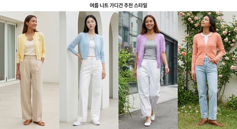 여름 크롭 니트 가디건 코디법: 웜톤/쿨톤 색상 추천부터 하의 매치 가이드까지
