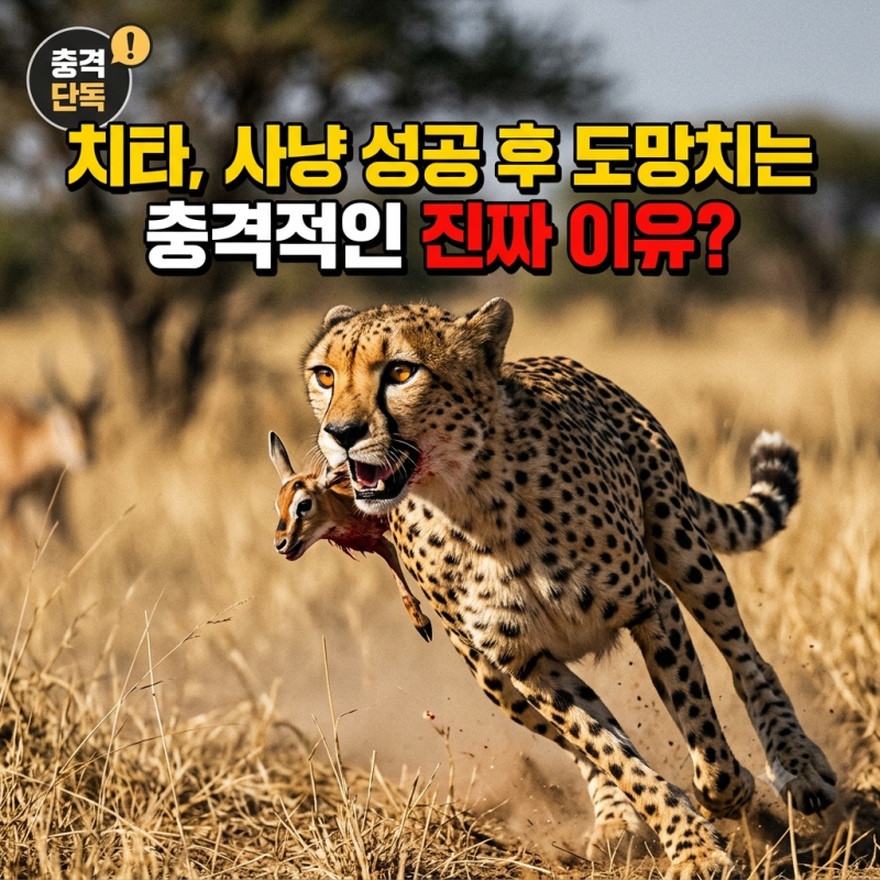 치타가 사냥 성공 후 도망치는 진짜 이유