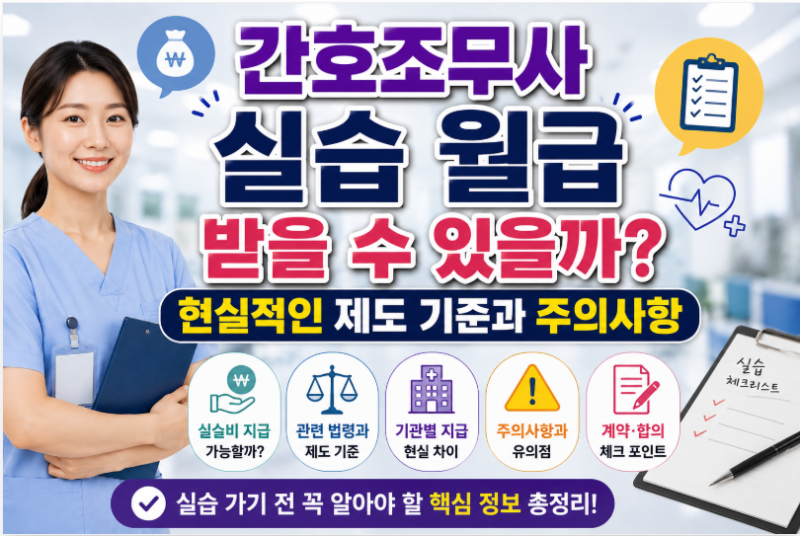 간호조무사 실습 월급 받을 수 있을까, 현실적인 제도 기준과 주의사항