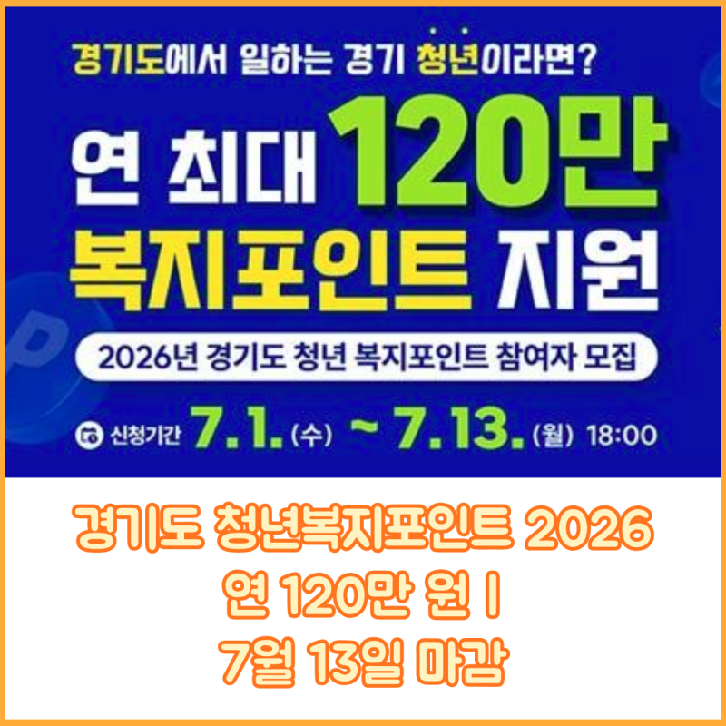 경기도 청년복지포인트 2026 신청자격 조건부터 사용처까지 총정리