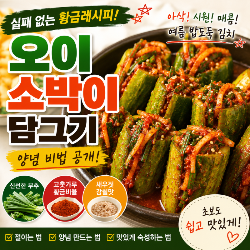 오이소박이 황금레시피 양념 만드는법 담은법