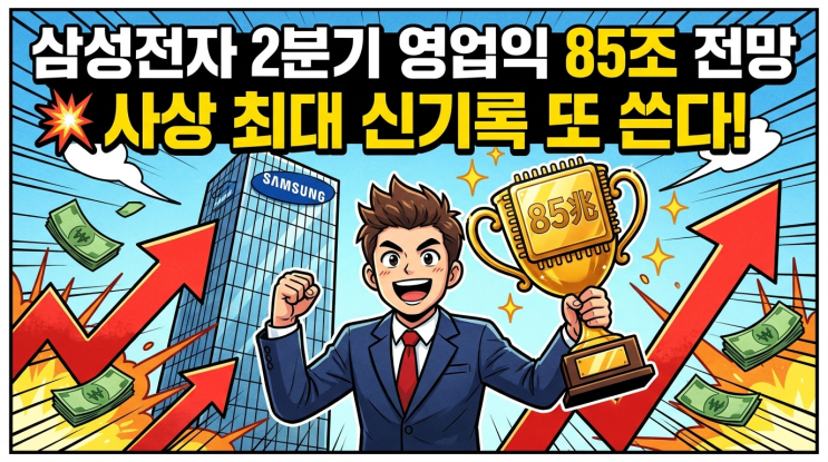 <b>삼성전자 2분기</b> 영업익 85조 전망  사상 <b>최대</b> 신기록 또 쓴다!