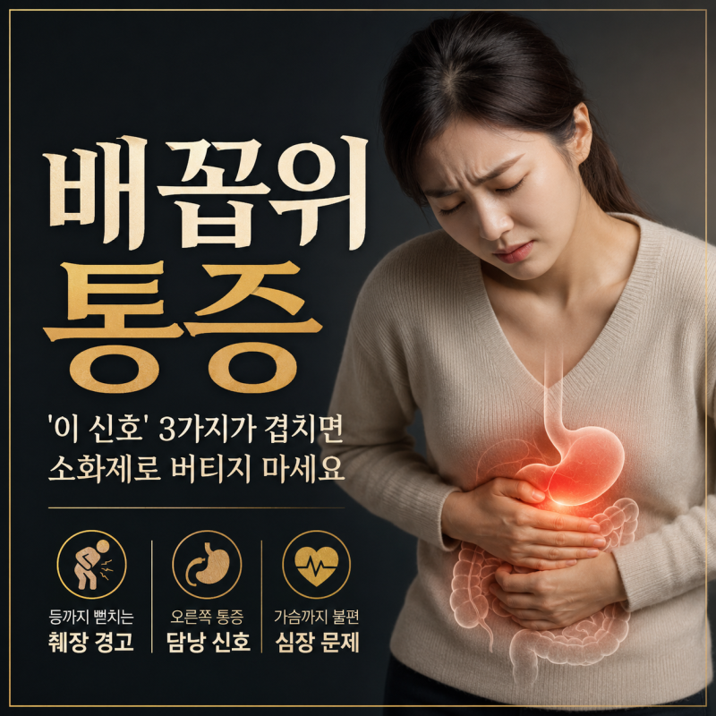 배꼽위통증 '이 신호' 3가지가 겹치면 소화제로 버티지 마세요
