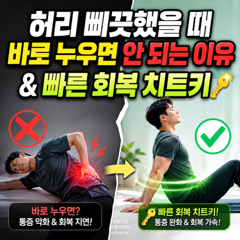 급성 요추 염좌 증상, 허리 삐끗했을 때 무조건 누우면 안 되는 이유