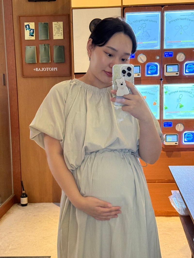임산부원피스 추천, 만삭까지 편하게 입는 수엠W 루즈핏 여름롱원피스