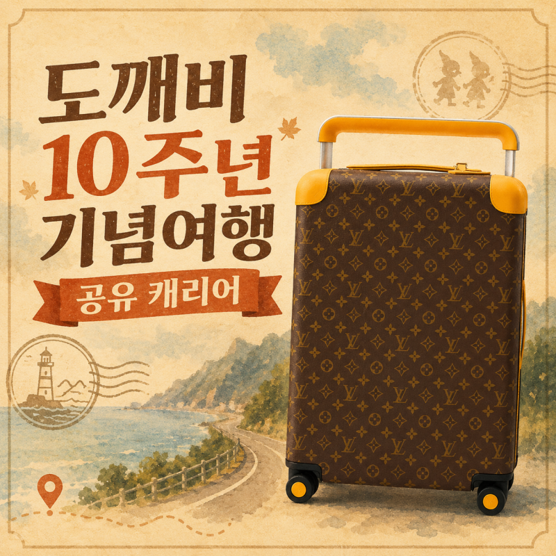 도깨비 10주년 기념 여행 공유 캐리어 정체는? 루이비통 호라이즌 55 롤링 수트케이스 총정리