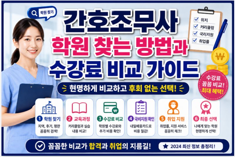 간호조무사 학원 찾는 방법과 수강료 비교 가이드