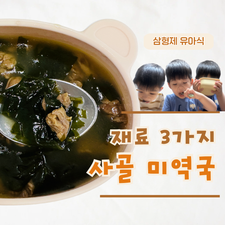 돌아기 사골 미역국 레시피 재료 3가지로 실패없는 유아식 국 추천