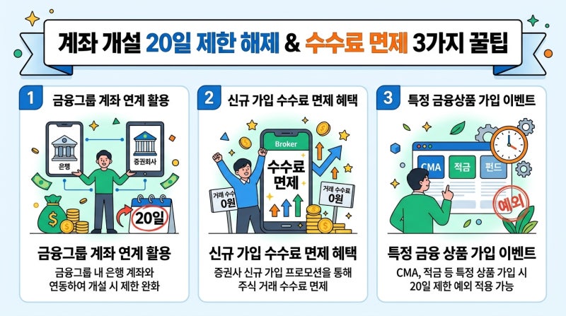 주관사 계좌 개설 20일 제한 해제 및 수수료 면제 꿀팁 3가지