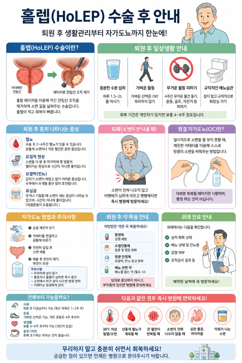 홀렙(HoLEP) 수술 후 언제부터 괜찮아질까요?
