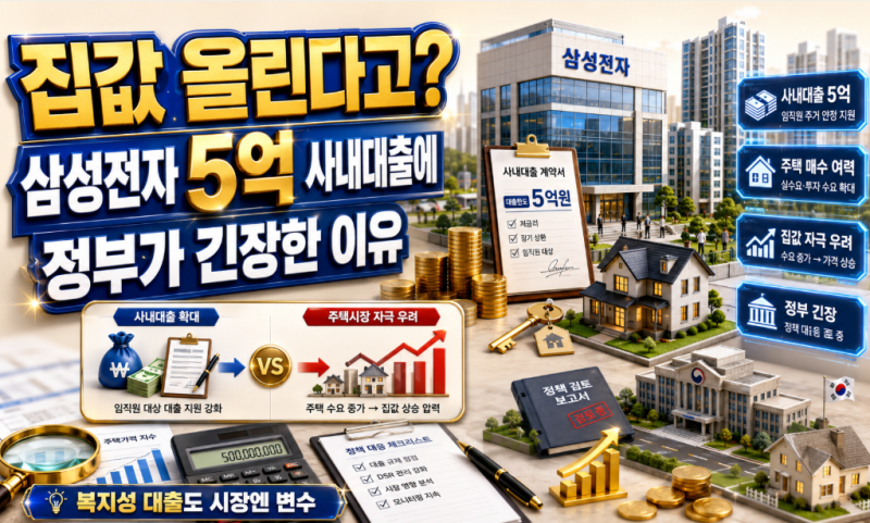 "집값 올린다고?" 삼성전자 5억 사내대출에 정부가 긴장한 이유